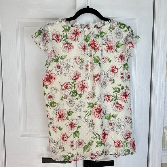 Skies are Blue Candice Flutter Sleeve Floral Top - L - Picture 5 of 9